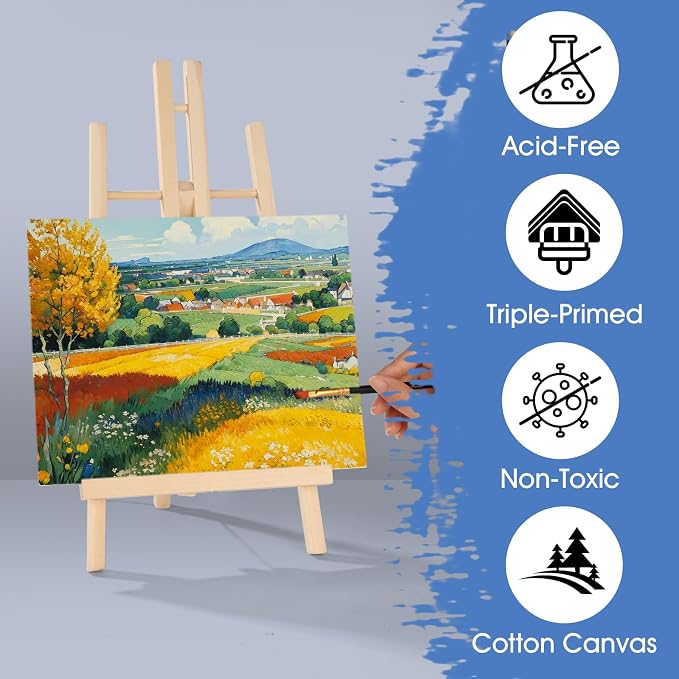 FUMILE 8x10 Canvas for Painting Stretched, 24 Pack Canvases for Painting-5/8 in - Image 4