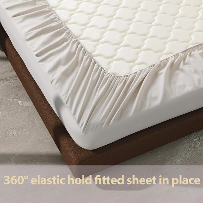 100% Egyptian Cotton Fitted Sheet King Size, 600 Thread Count 8-16" Deep Pocket - Image 6