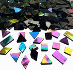 Iridescent Black Glass Mosaic Tiles, 280 Pieces Mixed 4 Shapes Stained Glass - Image 4
