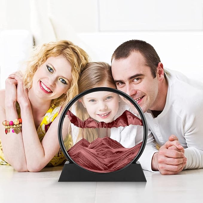 rysnwsu 3D Dynamic Sand Art Liquid Motion, Moving Sand Art Picture Round Glass - Image 4