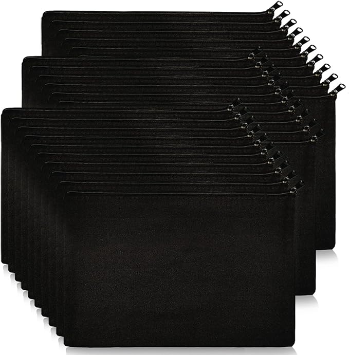 Koolmox Canvas Pouches with Zipper 8x5'', 30 pack Small Canvas Zippered Pouches by Koolmox
