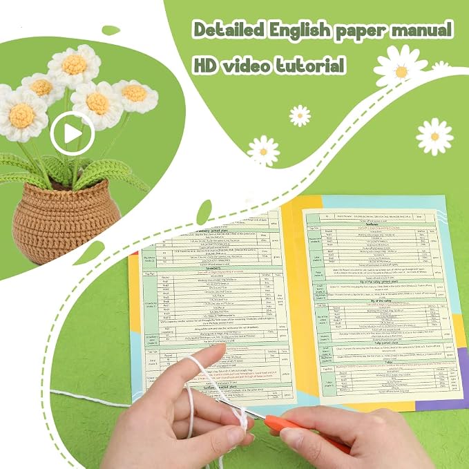 kgxulr Crochet Kit for Beginners, Little Daisy Crochet Kit Beginner Crochet - Image 3