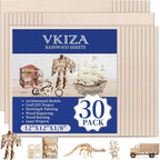 30 Pack Basswood Sheets 12"x12"x1/8", 3mm Basswood by VKIZA