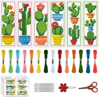 ACRNIGHEET 6PCS Cactus Cross Stitch Bookmark Kit by ACRNIGHEET