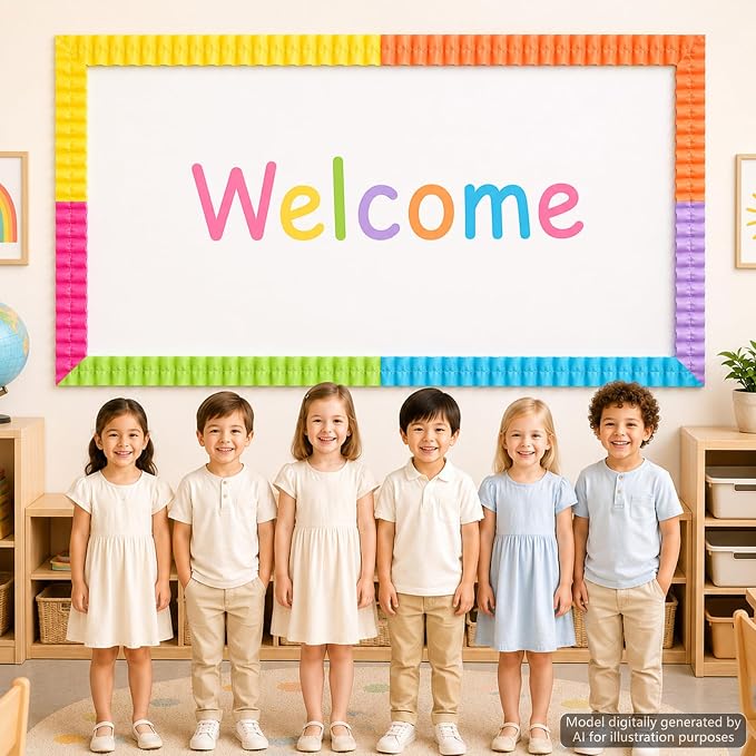 6 Rolls 40 Ft Ruffled Bulletin Board Borders Back to School Classroom Decor - Image 5