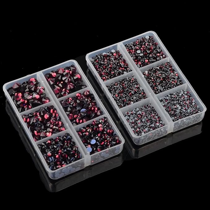 10000Pcs 2-Boxes Mixed Size Hot Fix Round Crystals Gems Glass Stones Hotfix - Image 5