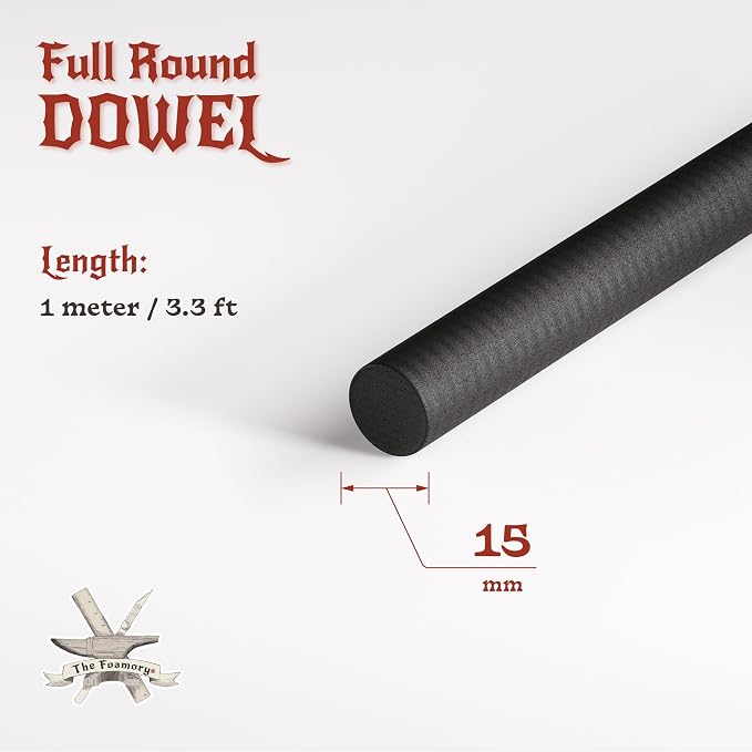 The Foamory's No Waste Full Round EVA Foam Dowel. 5-40mm x 1M High-Density - Image 2