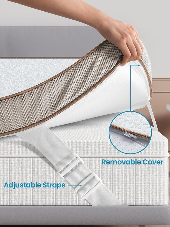 BedStory Cooling Mattress Topper Twin Size, 3 Inch Gel Infused Memory Foam - Image 7