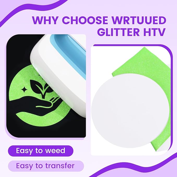Green Glitter HTV Heat Transfer Vinyl - Image 3