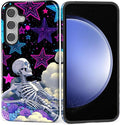 for Samsung Galaxy S25 Plus Case, Skull Star Collage Pattern Glossy 2 in 1 by Teonvpu