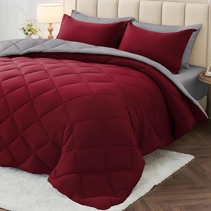 MUXHOMO 7 Pieces California King Comforter Set, Reversible Bed in a Bag Cal by MUXHOMO