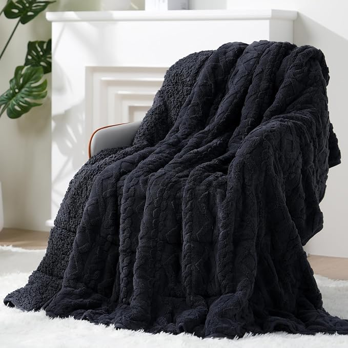 Super Fuzzy Soft Sherpa Fleece Weighted Blanket, 15 lbs Dual Sided Fluffy Heavy by EazfyPro