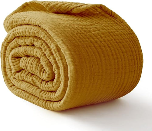 100% Cotton Muslin Blanket 50"x 60", 6 Layers Breathable and Lightweight Cotton by Kozyhvn