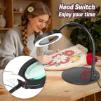 10X Magnifying Glass with Light and Stand, 16.5in Flexible Goose-Neck, 5 Color - Image 5