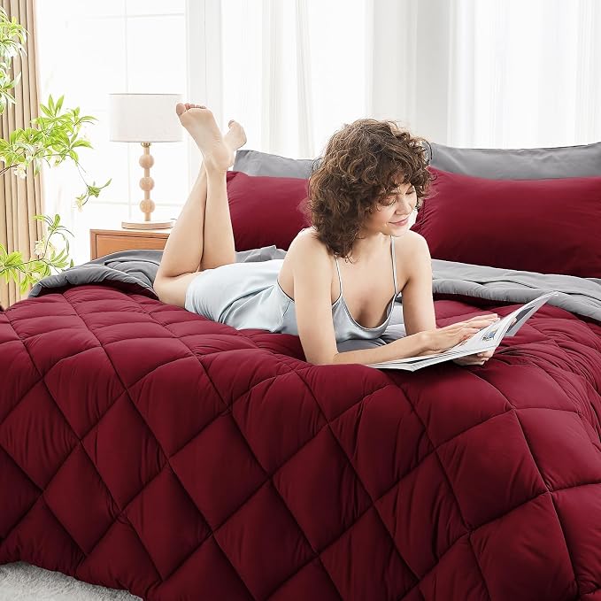 MUXHOMO 7 Pieces Full Comforter Set, Reversible Bed in a Bag Full Size - Image 8