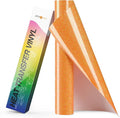 HTVRONT Neon Orange Glitter HTV- 10" x 8ft Glitter Iron on Vinyl by HTVRONT