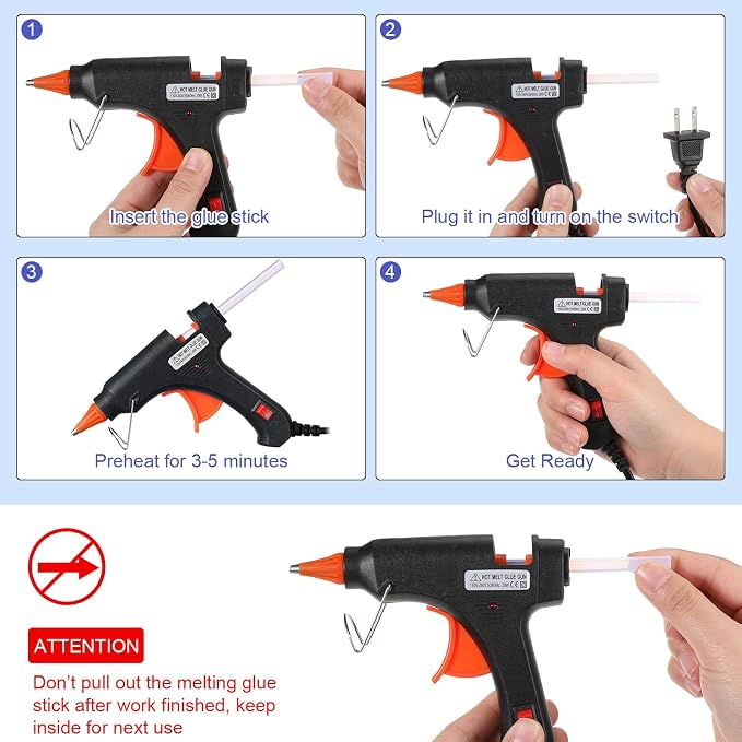 Zhengmy 12 Pcs Mini Glue Gun Crafts Hot Melt Guns Low Temp Glue - Image 4