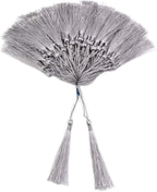 VAPKER 100 Pieces Silver Tassels 13cm/5-Inch Silky Handmade Soft Floss by VAPKER