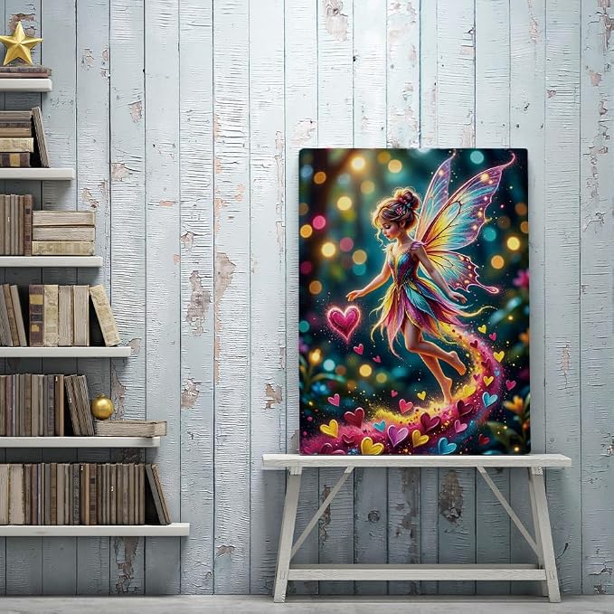 Colorful Wings Fairy with Hearts Diamond Painting Kits - Image 8