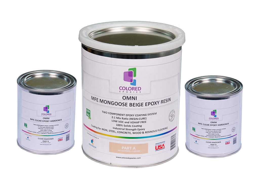 colored epoxies Mongoose Beige Epoxy Resin for Bar Tops, Table Tops, Wood, Concrete, Epoxy Art & Crafts 1.5 Gallon