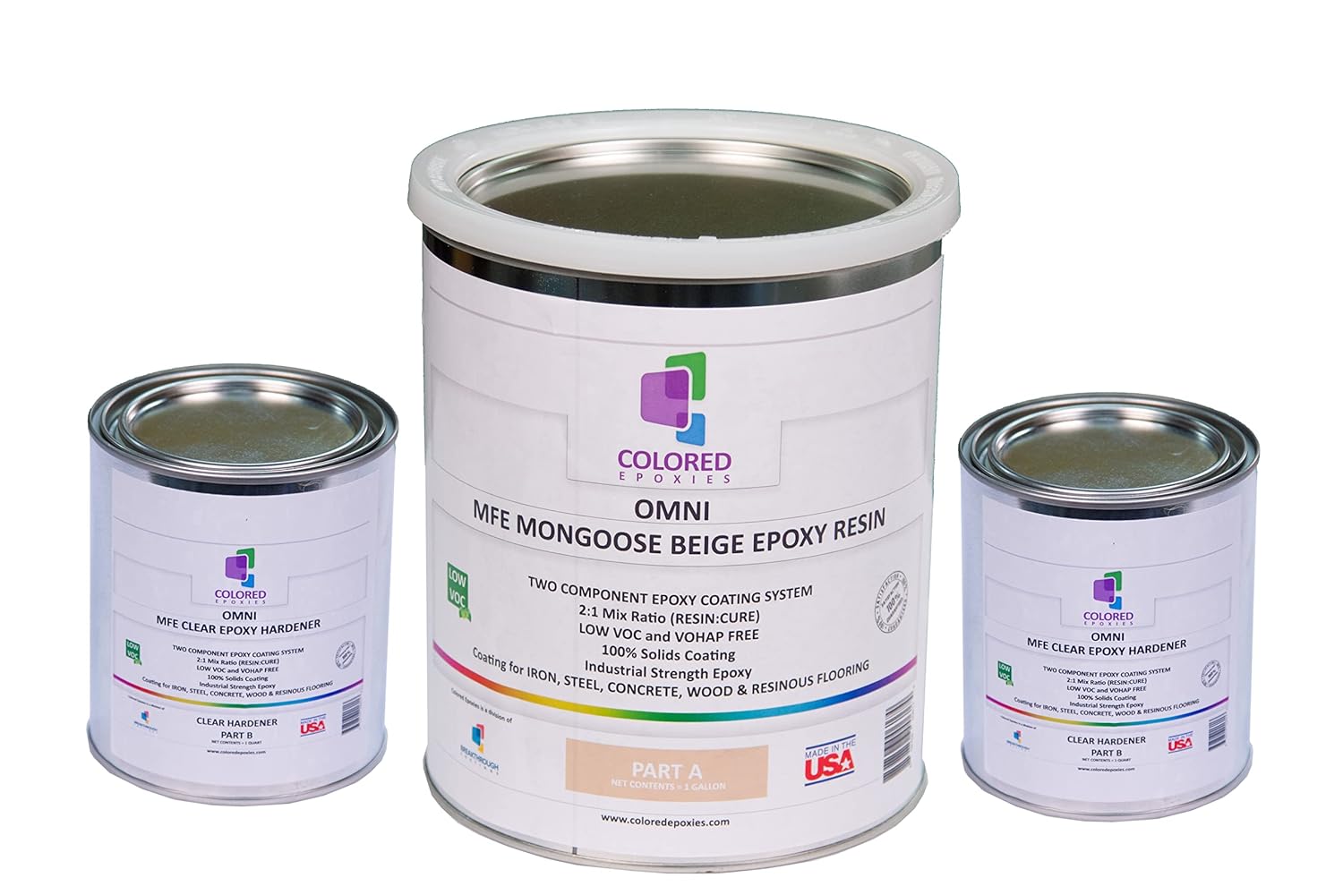 colored epoxies Mongoose Beige Epoxy Resin for Bar Tops, Table Tops, Wood, Concrete, Epoxy Art & Crafts 1.5 Gallon