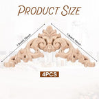 4 Pcs Wood Appliques for Furniture, Victorian Furniture Decorative Wood Trim - Image 2