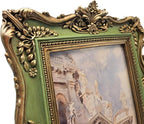 5x7 Vintage Picture Frame, Antique Green and Gold Ornate Photo Frame - Image 7
