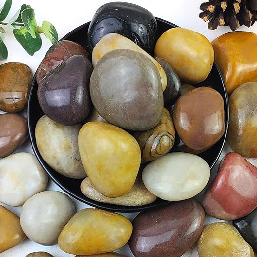 YISZM 40lbs Large River Rocks Decorative Pebbles, 2-3 Inch Mixed Color Pebbles by YISZM-ForYourNaturalLife