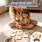 50PCS Wooden Star, Made of Basswood, 4 Inch Unprocessed Wood Pieces, Natural - Image 5