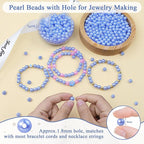 DUQGUHO 8mm Blue Beads for Jewelry Making Blue Pearls Bulk 500PCS Plastic Beads - Image 4