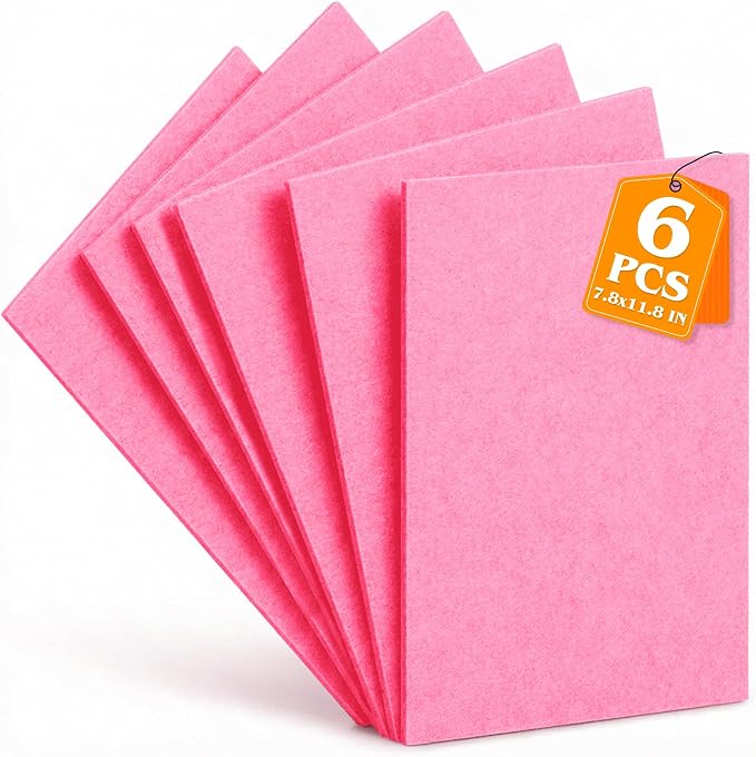 Pink Stiff Felt Sheets 2mm Thick by Grainear