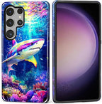 for Samsung Galaxy S25 Ultra Case, Colorful Ocean Sharks Pattern Glossy 2 in 1 by Teonvpu
