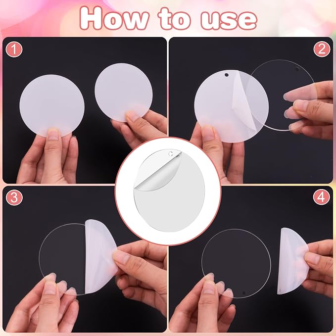 40PCS Acrylic Blanks, Acrylic Ornaments Blanks Bulk Clear Circles Disc - Image 3