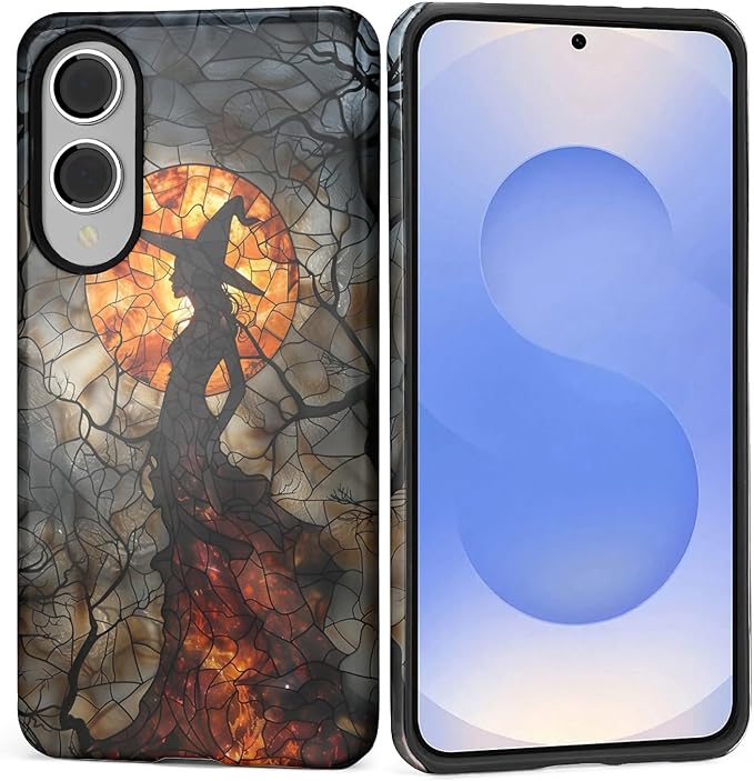 Case for Samsung Galaxy S25 Edge Case, Halloween Witch Moon Stained Glass by Kapadiy