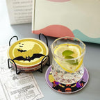 Clendo 8 PCS Halloween Diamond Art Coasters Kits, Cute Diamond Painting Coaster - Image 5
