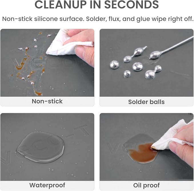Silicone Soldering Mat with Soldering Stand, Heat Resistant 932°F, Large 20x14 - Image 5