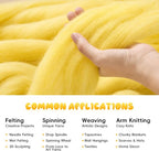 3.53oz Wool Roving: Needle Felting Wool White Roving Wool Felting Supplies Pure - Image 4
