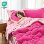 MUXHOMO 7 Pieces California King Comforter Set, Reversible Bed in a Bag Cal - Image 2