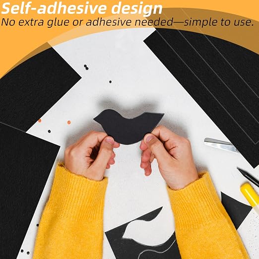 8 Pack Self Adhesive Felt Sheets, 8.27"x11.8" Black Sticky Back Felt Fabric - Image 4