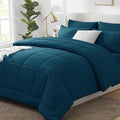 CozyLux Queen Comforter Set Lyons Blue, 7 Pieces Bed in a Bag, All Season by CozyLux