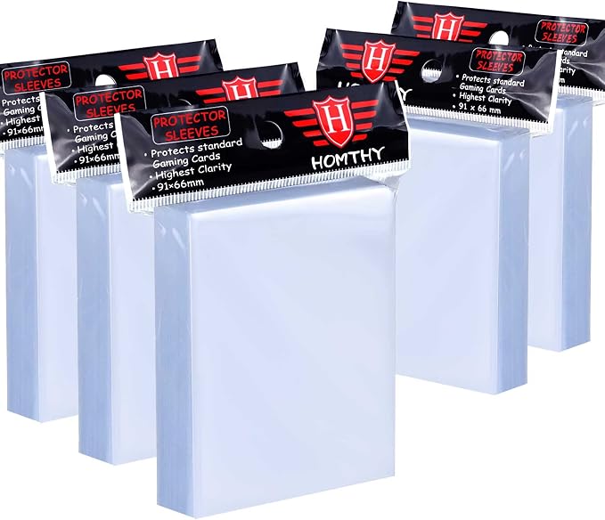 500 Counts Card Sleeves for Trading Cards, Soft Penny Card Sleeves Clear by Homthy