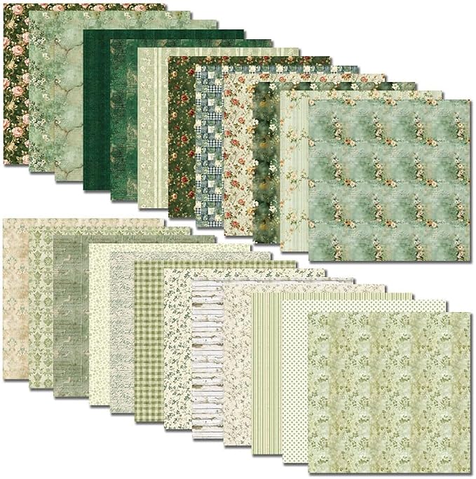Scrapbook Paper & Scrapbooking Supplies, Vintage Green 6x6 Double-Sided - Image 6