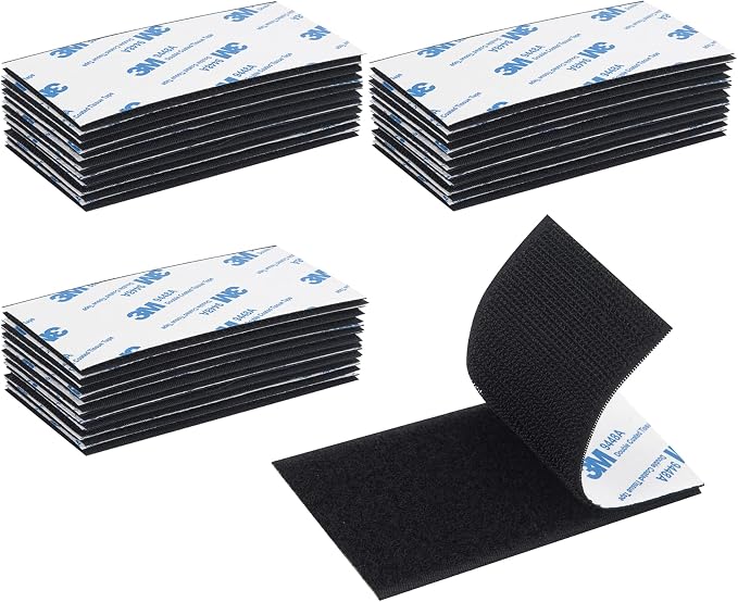 Hook and Loop Tape 2in x 4in 30 Pairs, Slef Adhesive Interlocking Strip by Doublesidedtape
