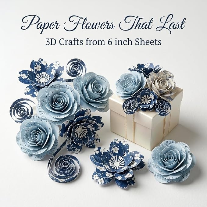 Scrapbook Paper & Scrapbooking Supplies, Vintage Blue 6x6 Double-Sided - Image 7