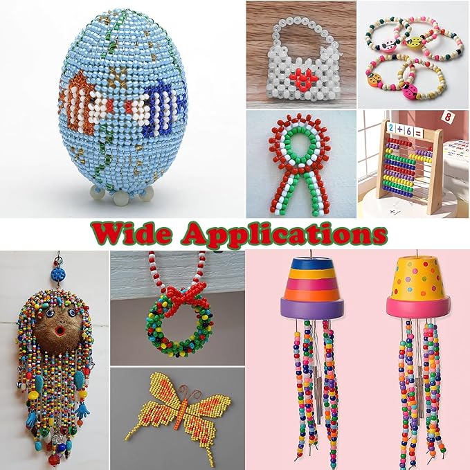 QPIXVB 1100PCS Red Pony Beads, Beads - Image 3