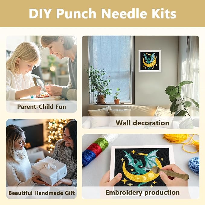Doodlream Dragon Moon DIY Punch Needle Embroidery Kit - Image 4