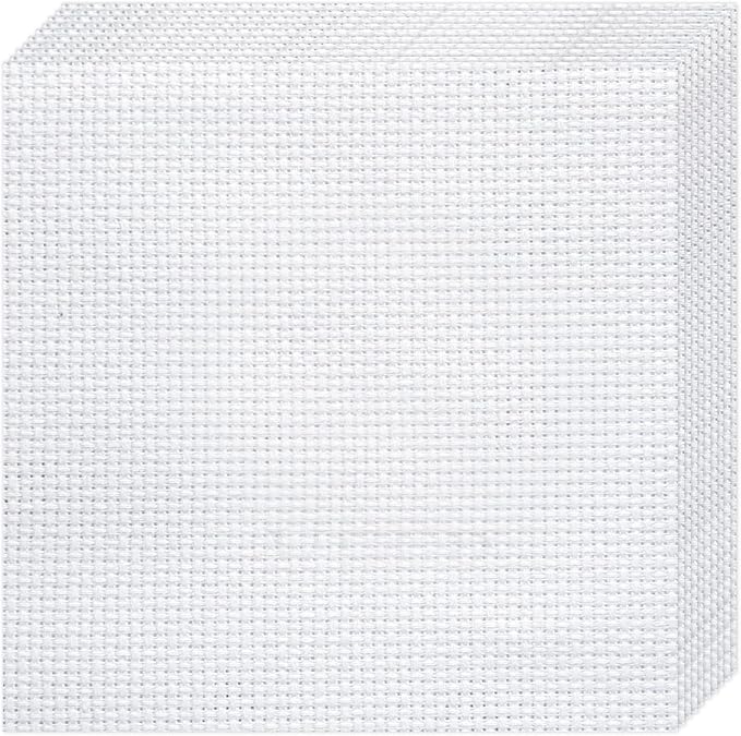 10 PCS White Aida Cloth 14 Count Cross Stitch Fabric | Pre-Cut Squares Fabric by Nitelemn