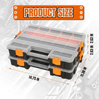 Jack Boss Tool Box with Transparent Lid, Single Side 17-Compartments Organizer - Image 2