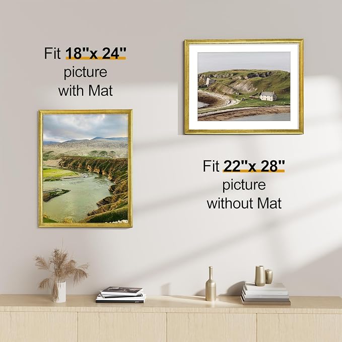 Vittanly 22x28 Picture Frames Set of 2, Ornate Vintage Photo Frame - Image 2