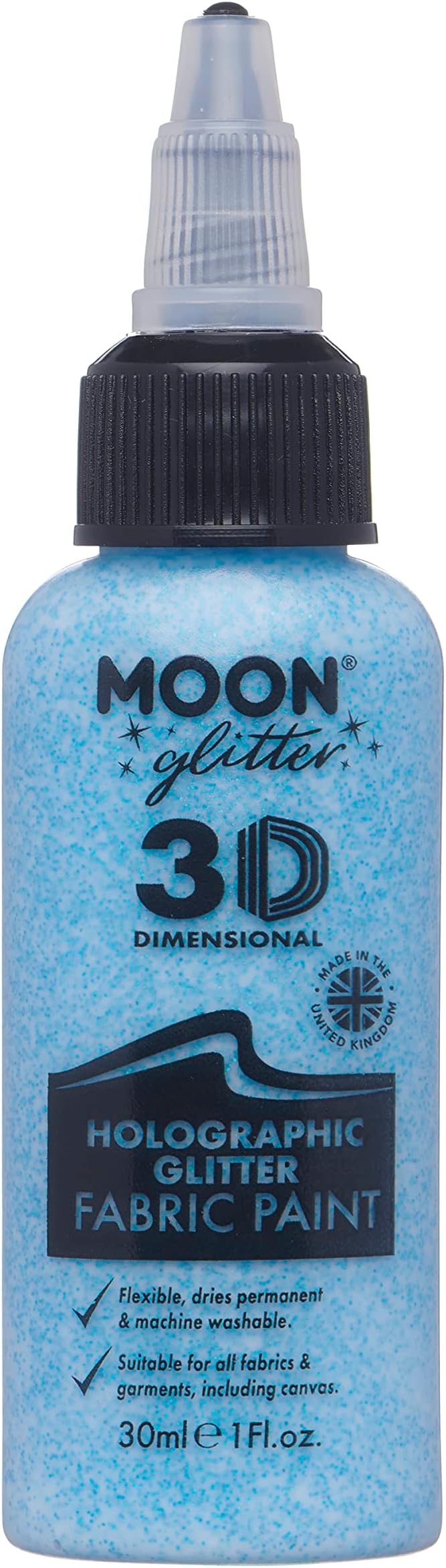 Moon Glitter - Holographic Glitter 3D Fabric Paint - 1.01fl oz - Blue - Textile by Moon+Glitter